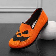 Load image into Gallery viewer, Halloween Pumpkin Face Slip On Flats
