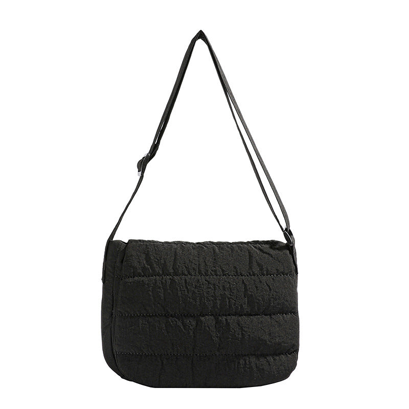 Solid Minimalist Foldover Puffer Crossbody Bag