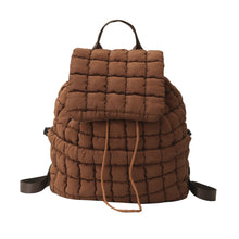 Load image into Gallery viewer, Solid Flapped Quilted Puffer Backpack
