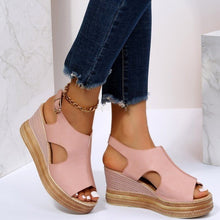 Load image into Gallery viewer, Open Toe Strap Roman Heel Sandals
