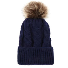 Load image into Gallery viewer, Fur Ball Knitted Hat
