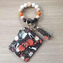 Load image into Gallery viewer, Volleyball Silicone Bead Bracelet Keychain
