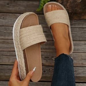 Platform Bottom Hemp Rope Sandals