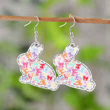 Load image into Gallery viewer, Easter Bow Cross Bunny Earrings
