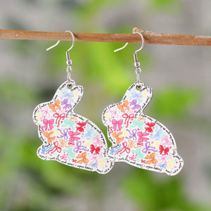 Easter Bow Cross Bunny Earrings