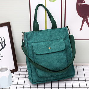 Detachable Shoulder Strap Large Corduroy Bag