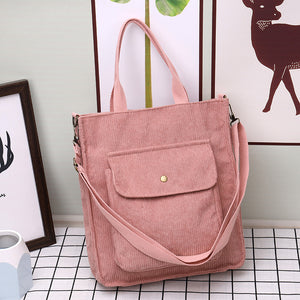 Detachable Shoulder Strap Large Corduroy Bag