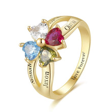 Load image into Gallery viewer, Custom Heart-shaped Ring With 12-color Birthstones
