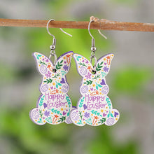 Load image into Gallery viewer, Easter Bow Cross Bunny Earrings
