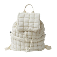 Load image into Gallery viewer, Solid Flapped Quilted Puffer Backpack
