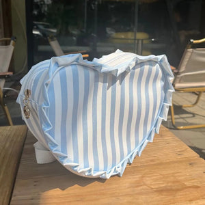 Striped Heart-Shaped Storage Backpack