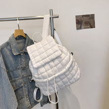 Load image into Gallery viewer, Solid Flapped Quilted Puffer Backpack
