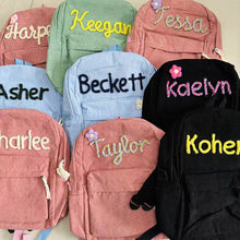 Load image into Gallery viewer, Corduroy Large Capacity Backpack with Personalized Name
