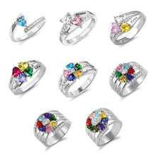 Load image into Gallery viewer, Custom Heart-shaped Ring With 12-color Birthstones
