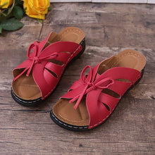 Load image into Gallery viewer, Bow Knot Hollow Out Peep Toe Wedge Slippers
