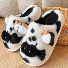 Load image into Gallery viewer, Cow Thick Sole Plush Thermal Home Slippers
