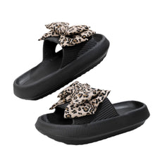 Load image into Gallery viewer, EVA Leopard Bow Sandals
