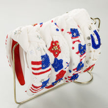 Load image into Gallery viewer, Flag Hand-sewn Bead Headband
