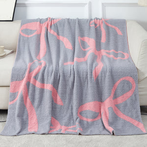 Half-Fleece Bow Blanket