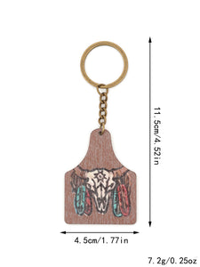 Western Farm Style Wooden Keychain