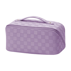 Checkered Multifunctional Cosmetic Bag