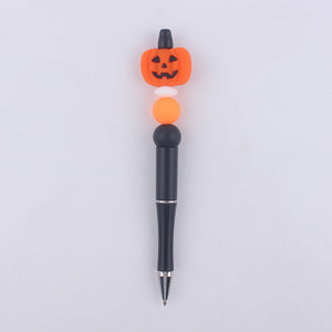 Halloween Pumpkin Spider Silicone Beaded Pen(MOQ:3)