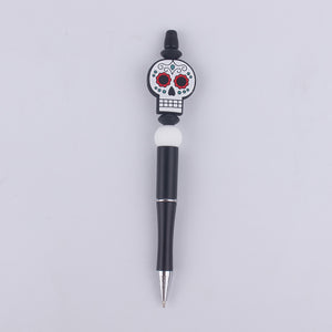 Halloween Pumpkin Spider Silicone Beaded Pen(MOQ:3)