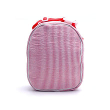 Load image into Gallery viewer, Custom Embroidered Name Kids Seersucker Backpack
