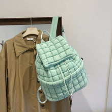 Load image into Gallery viewer, Solid Flapped Quilted Puffer Backpack
