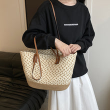 Load image into Gallery viewer, Contrast Woven Tote Shoulder Bag
