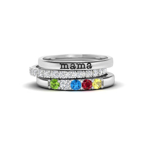 Mother's Day Name Personalized Three Piece Stacking Rings