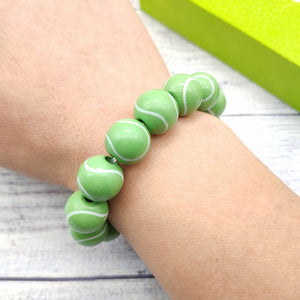 Soccer Volleyball Wooden Bead Bracelet|3pcs