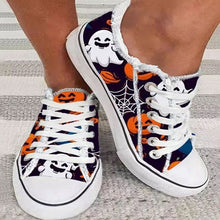 Load image into Gallery viewer, Halloween Pumpkin Canvas Sneakers
