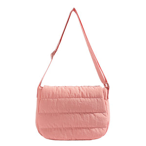 Solid Minimalist Foldover Puffer Crossbody Bag