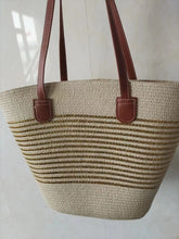 Load image into Gallery viewer, Straw Woven Striped Vacation One Shoulder Bag
