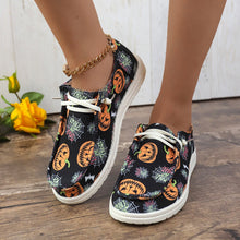 Load image into Gallery viewer, Halloween Pumpkin Print Loafers
