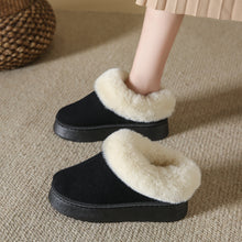 Load image into Gallery viewer, Plush Suede Trim Thick Sole Flat Snow Boots
