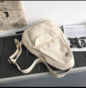 Oversized Cotton Canvas Sling Bag