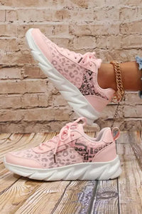 Pink Leopard Mesh Lace up Sneaker