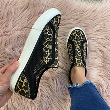 Load image into Gallery viewer, Cutout Leopard-Print Canvas Shoes
