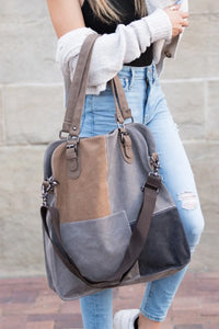 Vintage Colorblock Tote Bag