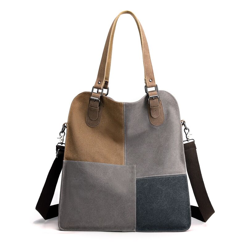 Vintage Colorblock Tote Bag