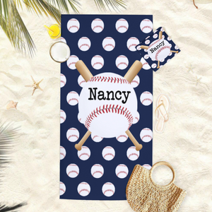 Custom Baseball Beach Towel