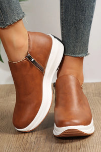 Round Toe Platform Ankle Boots