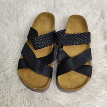 Load image into Gallery viewer, Linen Woven Cross Criss Hollowed Slip-On Slippers
