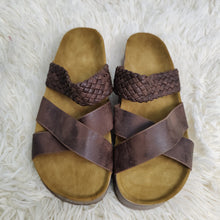 Load image into Gallery viewer, Linen Woven Cross Criss Hollowed Slip-On Slippers
