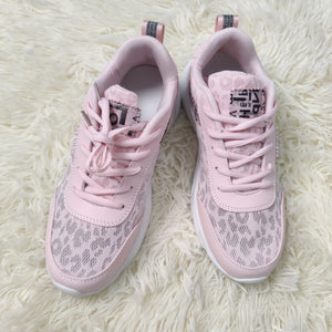 Pink Leopard Mesh Lace up Sneaker
