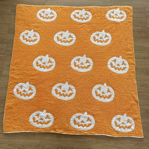 Halloween Theme Hlaf Fleece Blanket