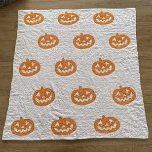 Halloween Theme Hlaf Fleece Blanket