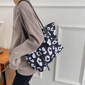 Leopard Print Shoulder Tote Bag